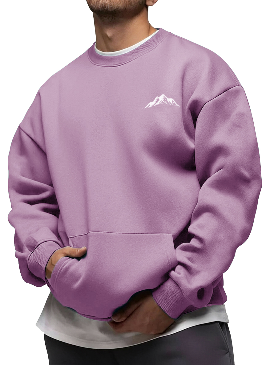 Men's Fashion Casual Printed Crew Neck Long-Sleeve Sweatshirt