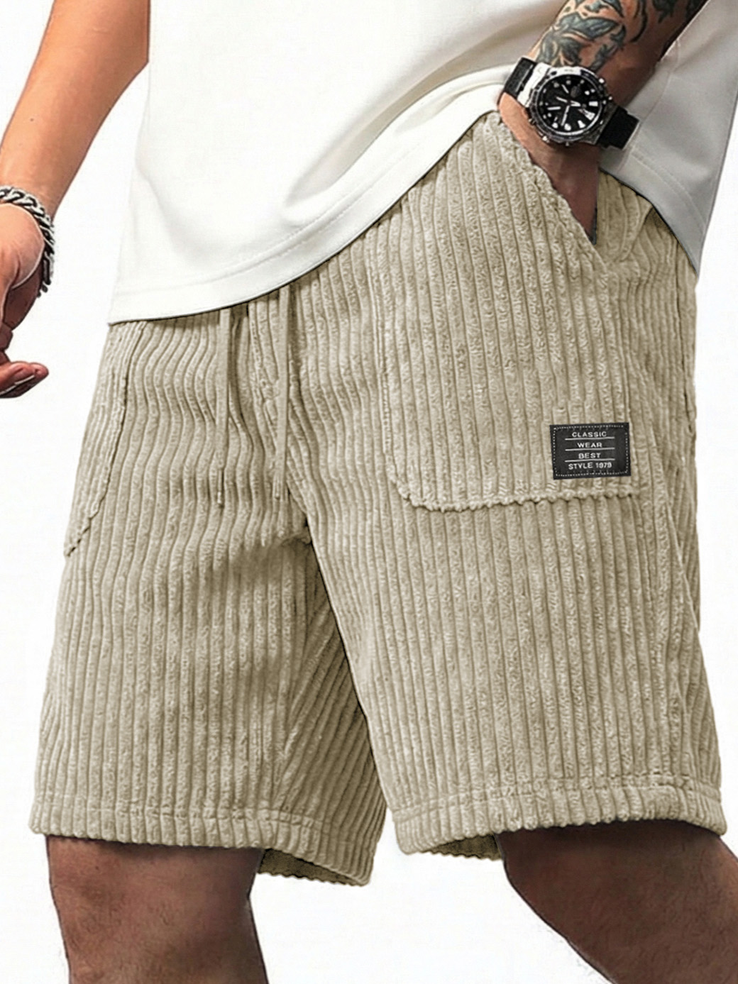 Men's Fashion Retro Multi-Pocket Loose Shorts