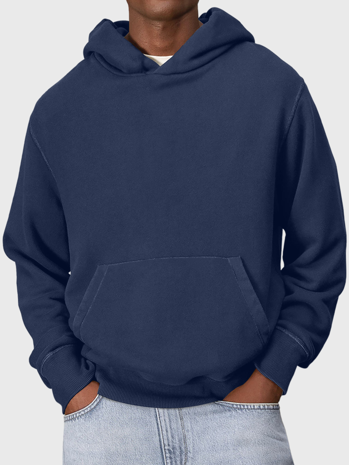 Men's Casual Hooded Solid Color Comfortable Sweatshirt