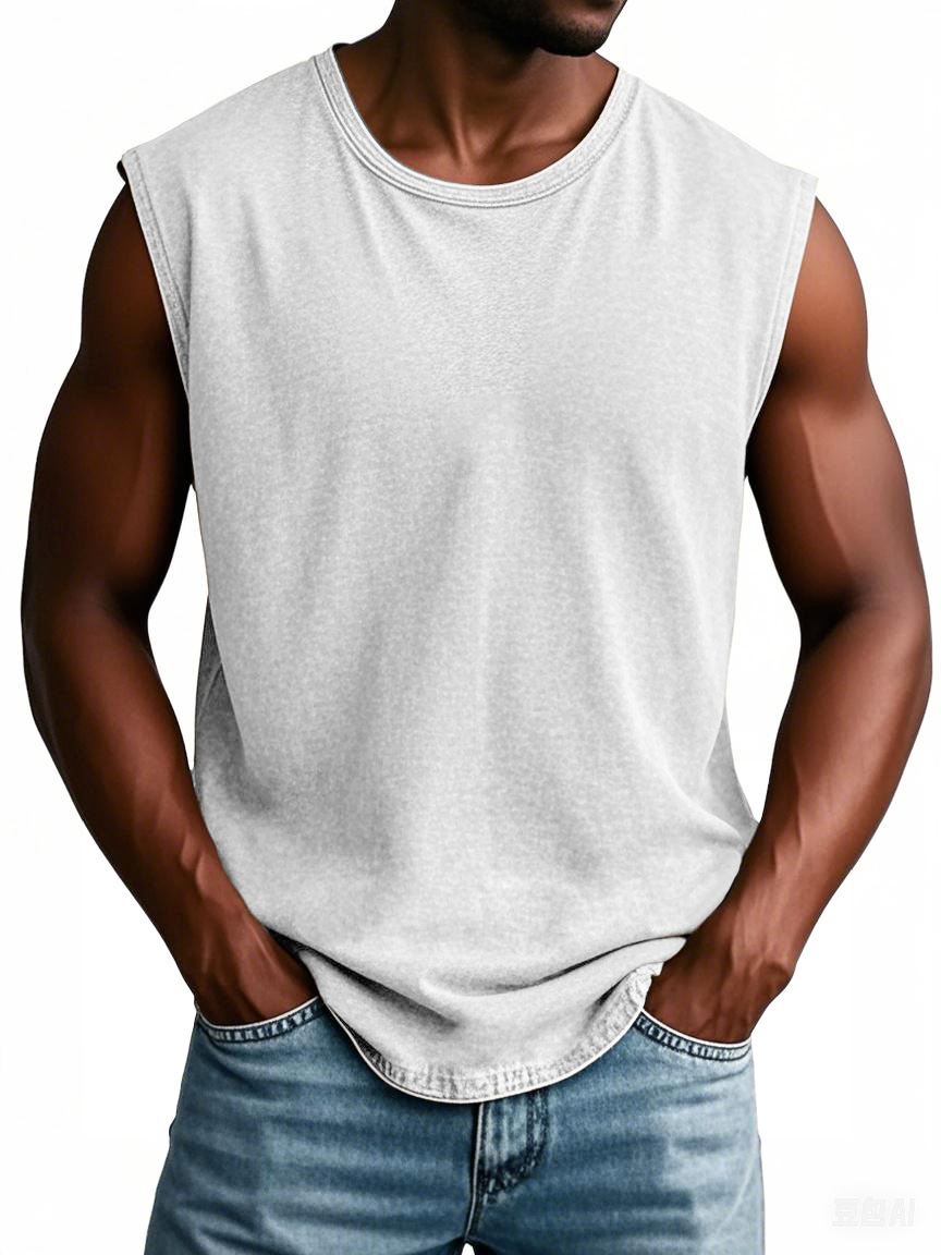 Men's Fashion Retro Round Neck Sleeveless T-shirt