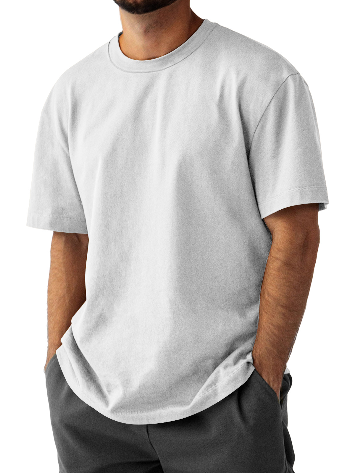 Men's Daily Pure Cotton Round Neck Casual Comfortable Short Sleeve T-shirt