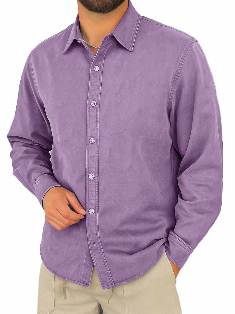 Men's Stylish Casual Lapel Long-sleeved Shirt