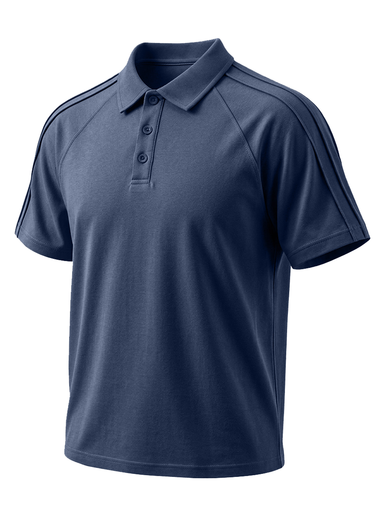 Men's Casual Collared Button Deconstructed Short-Sleeve Polo Shirt