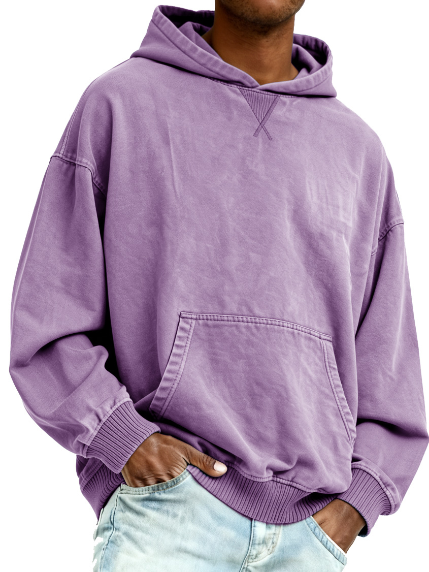 Men's Vintage Fashion Distressed Long-sleeved Hooded Sweatshirt