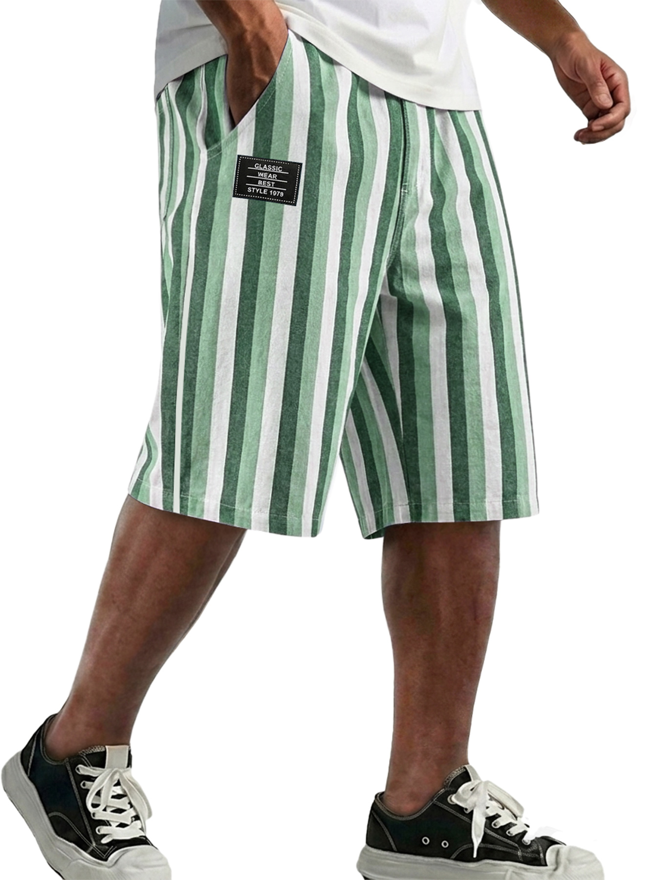Men's Fashion Striped Casual Loose Shorts
