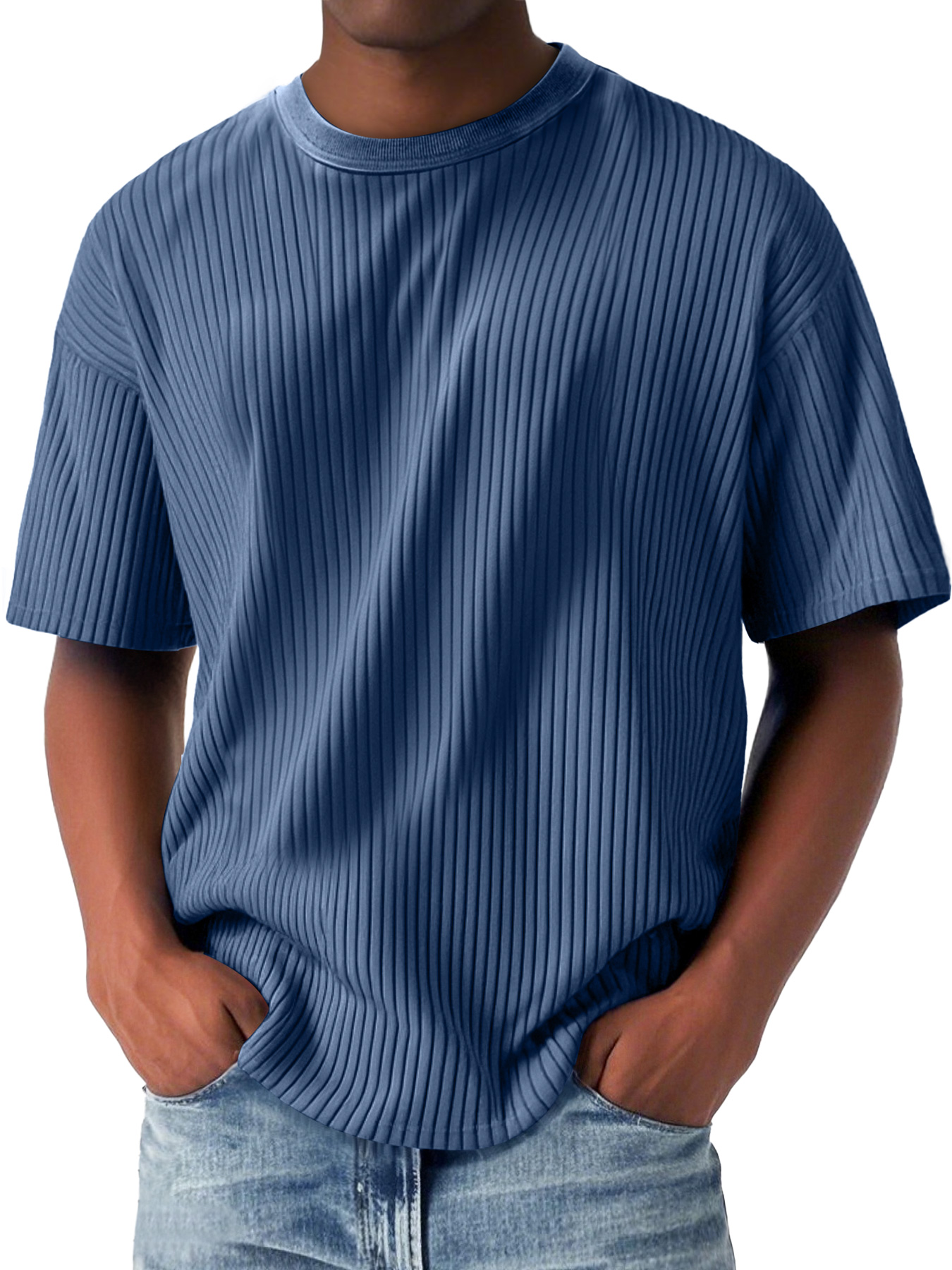 Men's Daily Casual Round Neck Solid Color Short-sleeved T-shirt