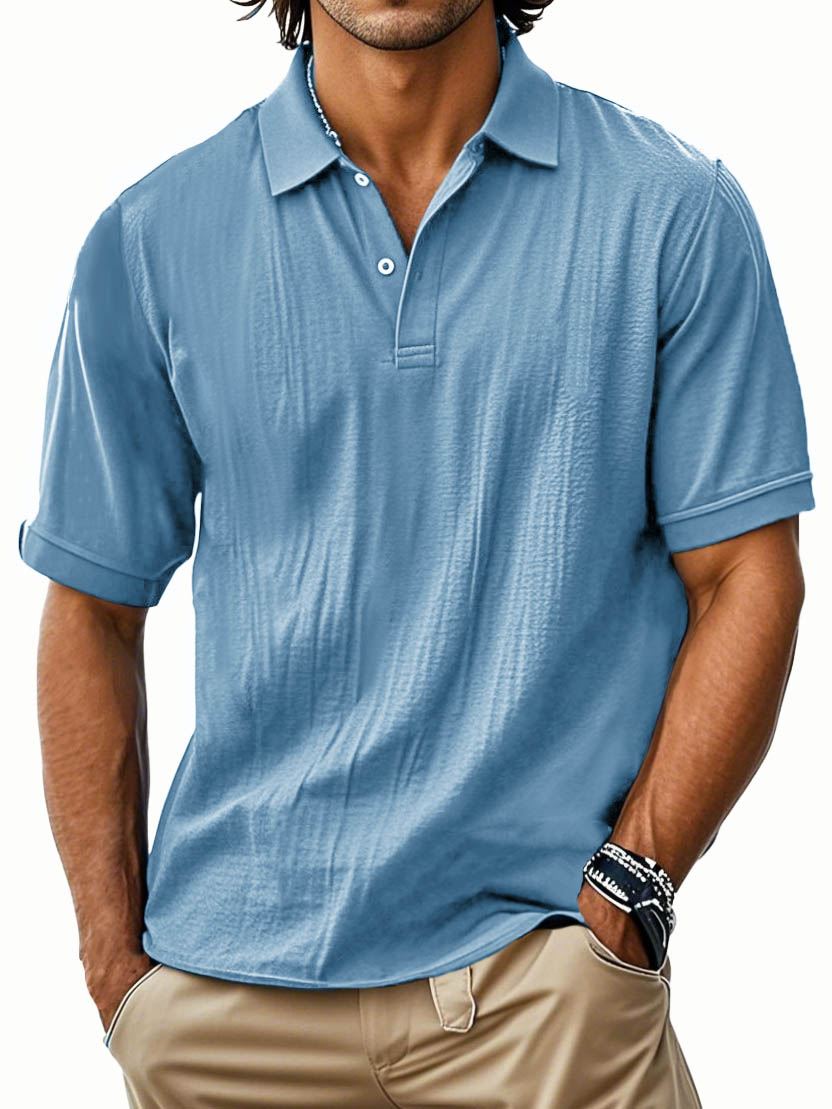 Men's Fashion Retro Lapel Pocket Polo Shirt