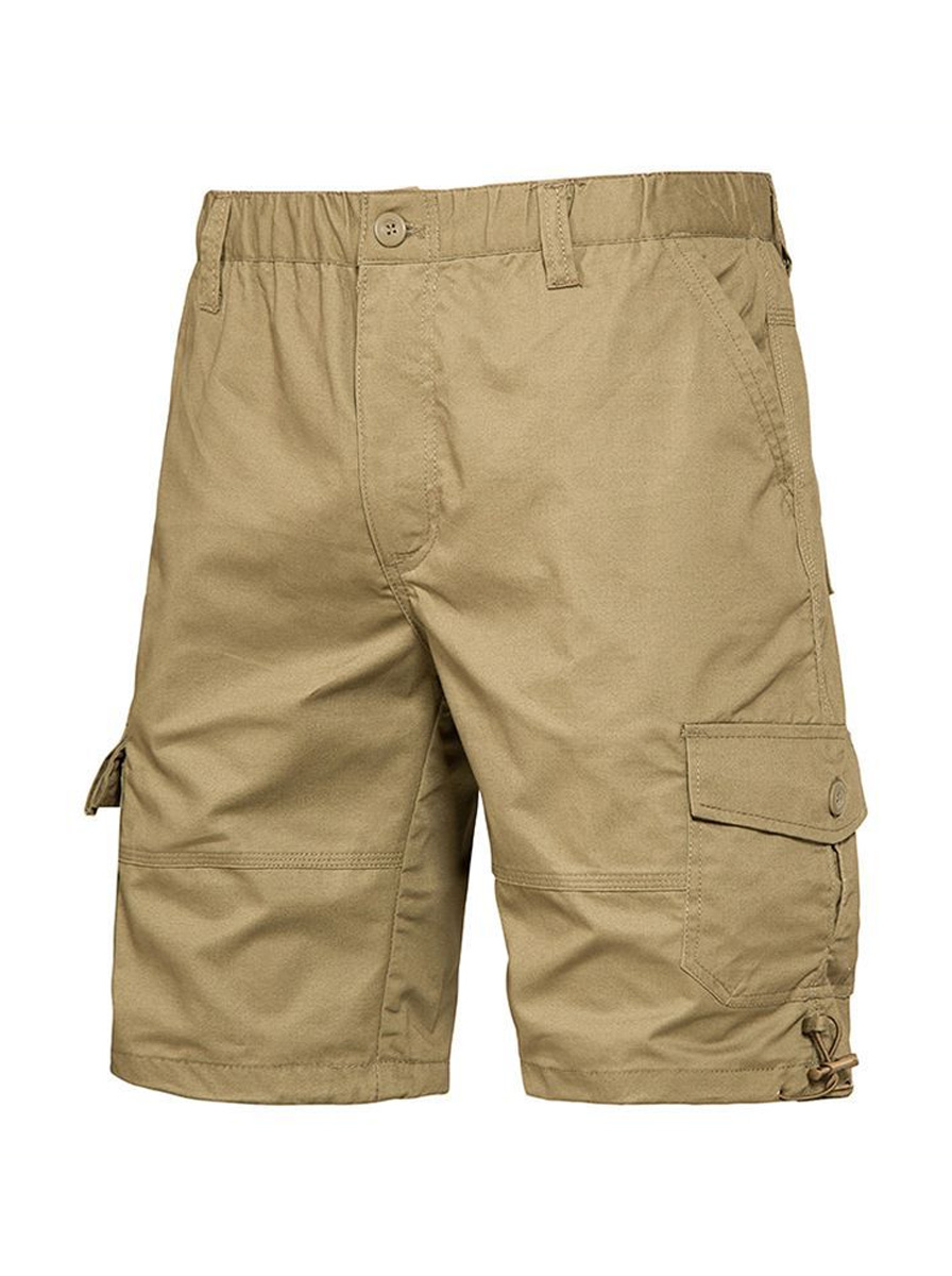 Men's Casual Cotton Multi-pocket Zipper Cargo Shorts