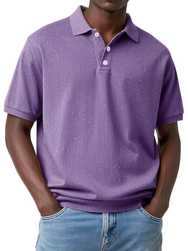 Men's Fashion Retro Distressed Lapel Short Sleeve Polo Shirt