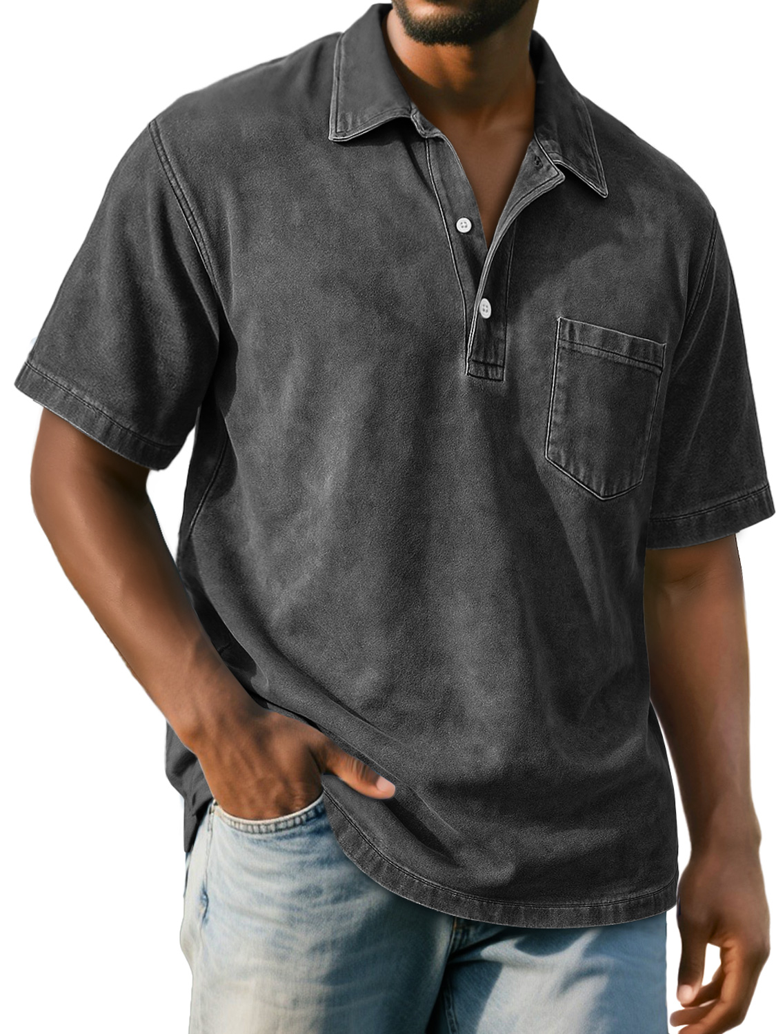 Men's Retro Everyday Casual Lapel Pocket Short-sleeved Polo Shirt