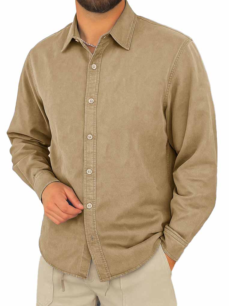 Men's Stylish Casual Lapel Long-sleeved Shirt