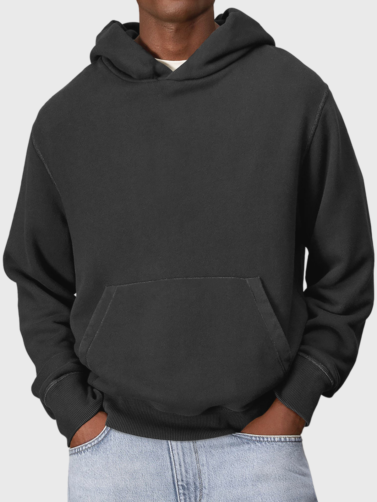 Men's Casual Hooded Solid Color Comfortable Sweatshirt