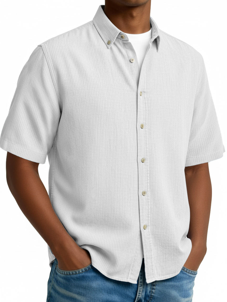 Men's Fashionable Casual Retro Collar Short-Sleeve Shirt