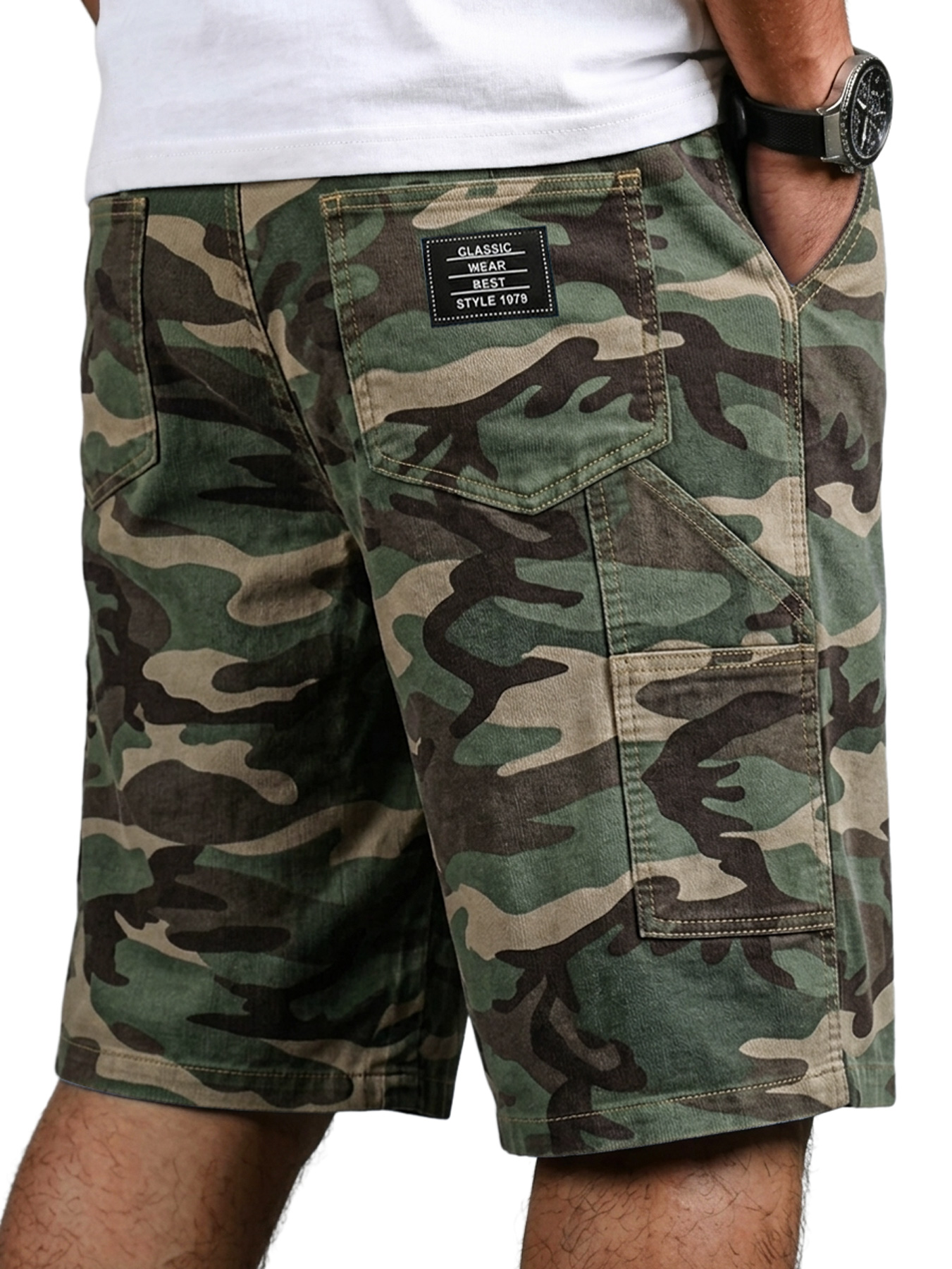 Men's Workwear Camouflage Multi-pocket Casual Shorts
