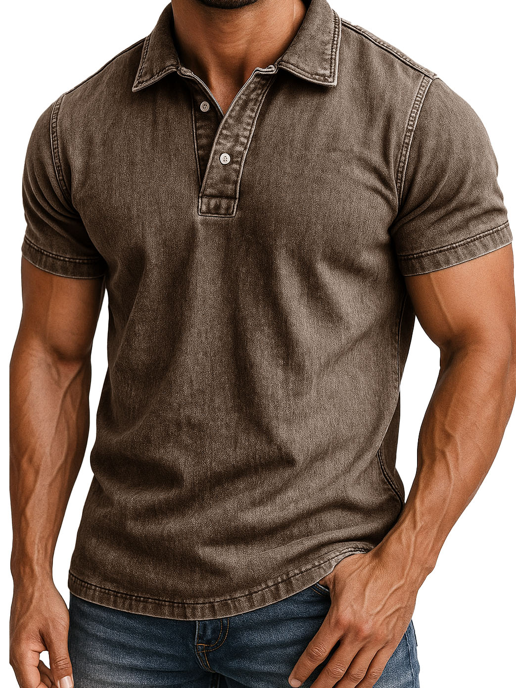 Men's Fashion Outdoor Retro Distressed Short-sleeved Polo Shirt