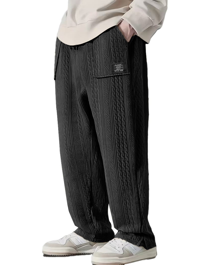 Men's clothing fashionable casual jacquard fabric loose pants