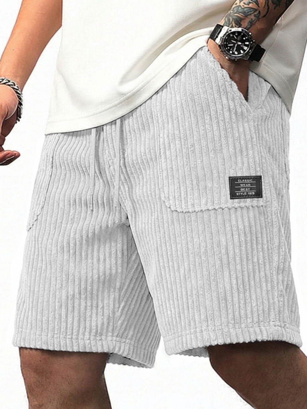 Men's Fashion Retro Multi-Pocket Loose Shorts