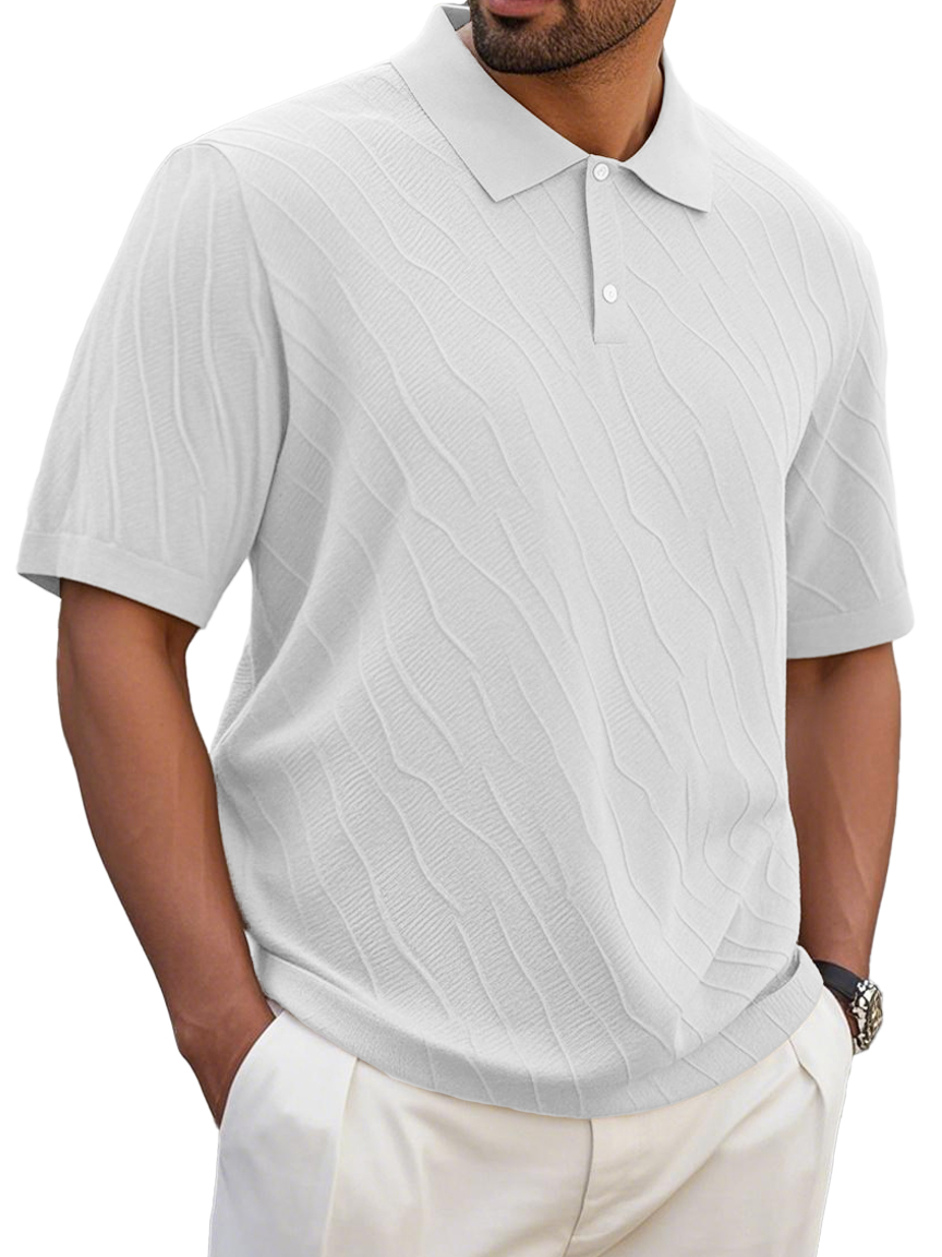 Men's Fashion Casual Short-sleeved Lapel Polo Shirt