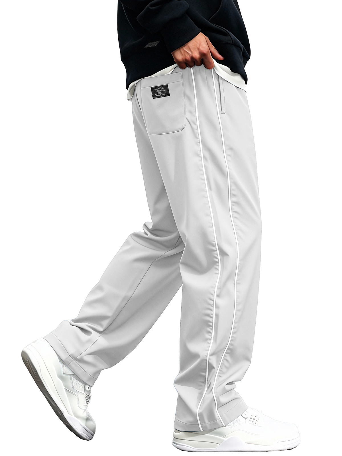 Men's Fashion Quick-Drying Sports Fabric Cargo Pants with Loose Pockets