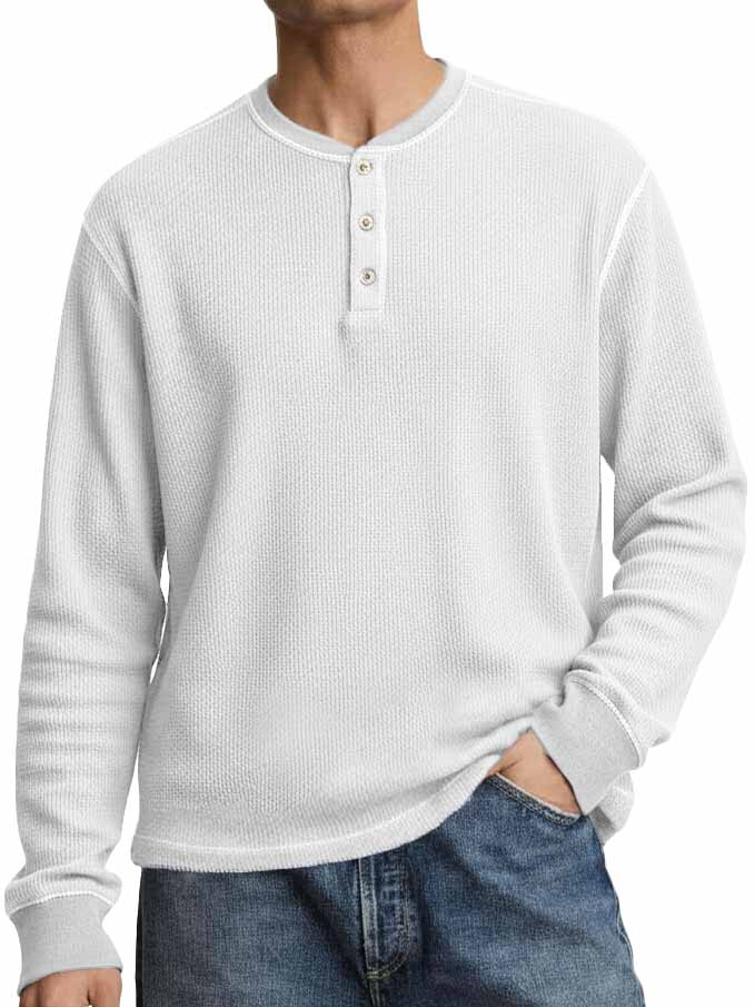 Men's Stylish Casual Long-sleeved Henley Shirt
