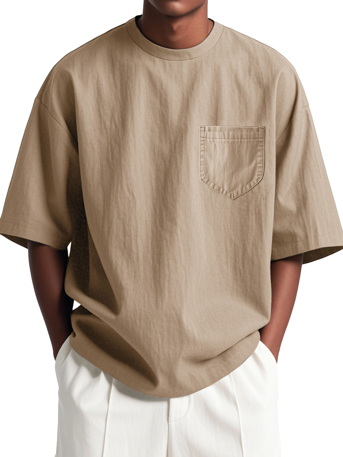 Men's Fashion Casual Loose Pocket Short Sleeve T-Shirt