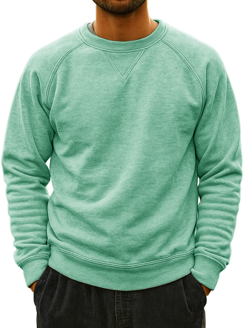 Men's Fashionable Daily Casual Round Neck Raglan Sweatshirt