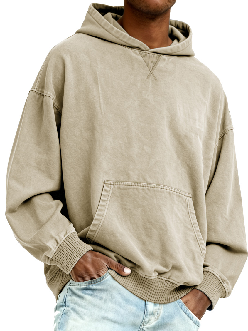 Men's Vintage Fashion Distressed Long-sleeved Hooded Sweatshirt