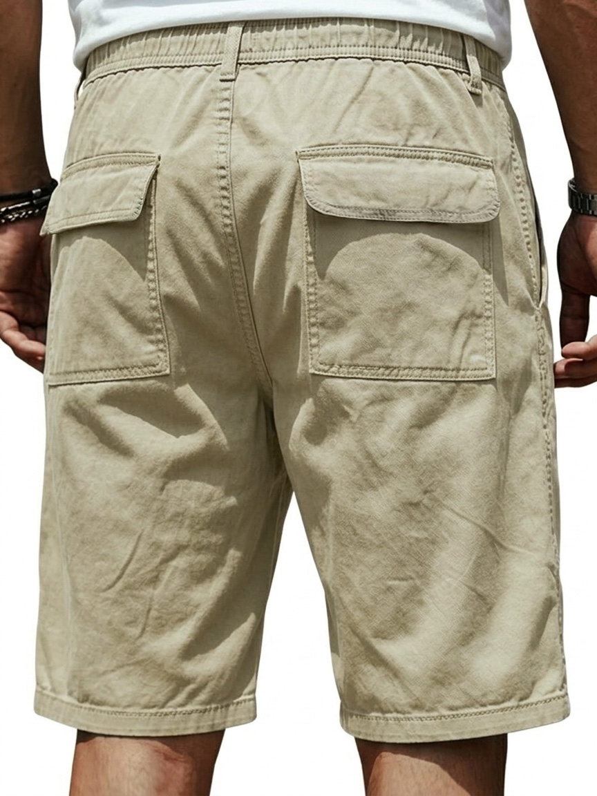 Men's Cotton Patch Pocket Casual Loose Cargo Shorts
