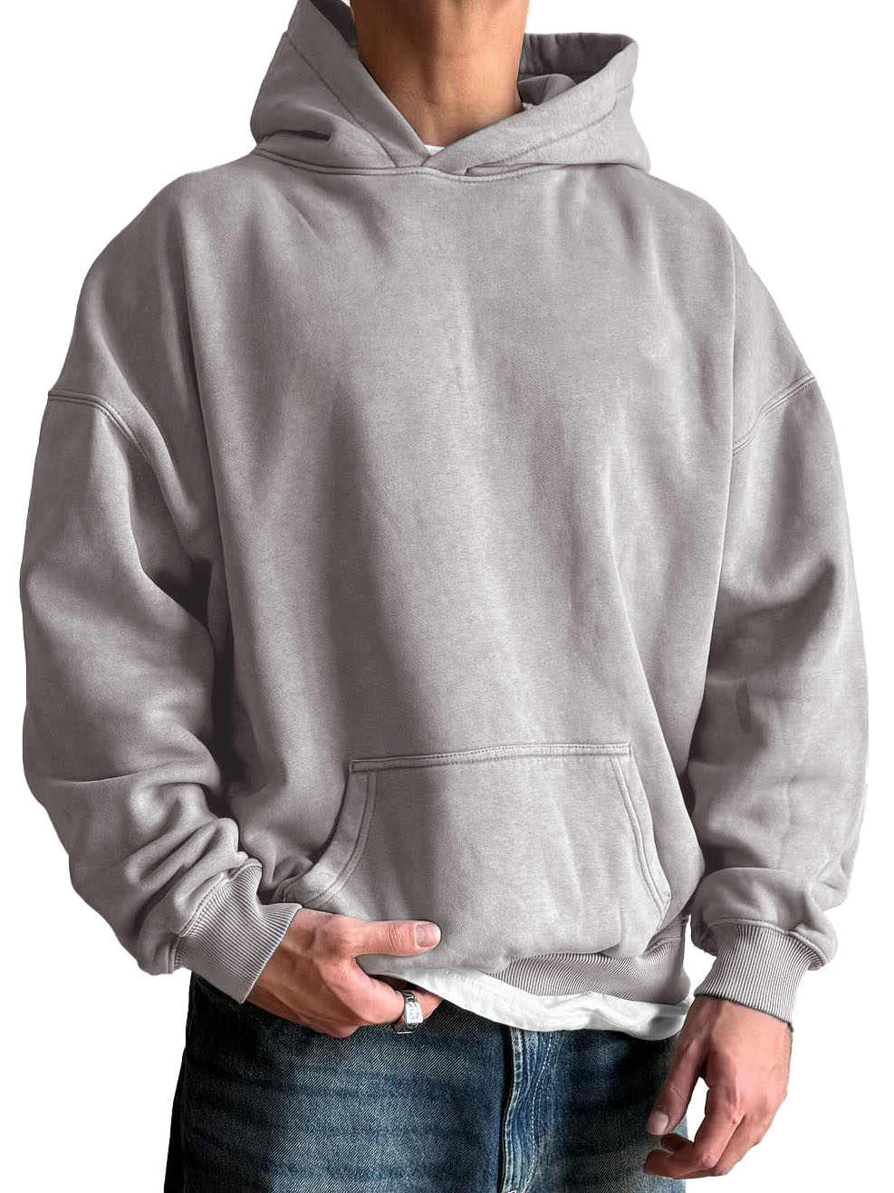 Men's Fashion Vintage Washed Cotton Long Sleeve Hoodie