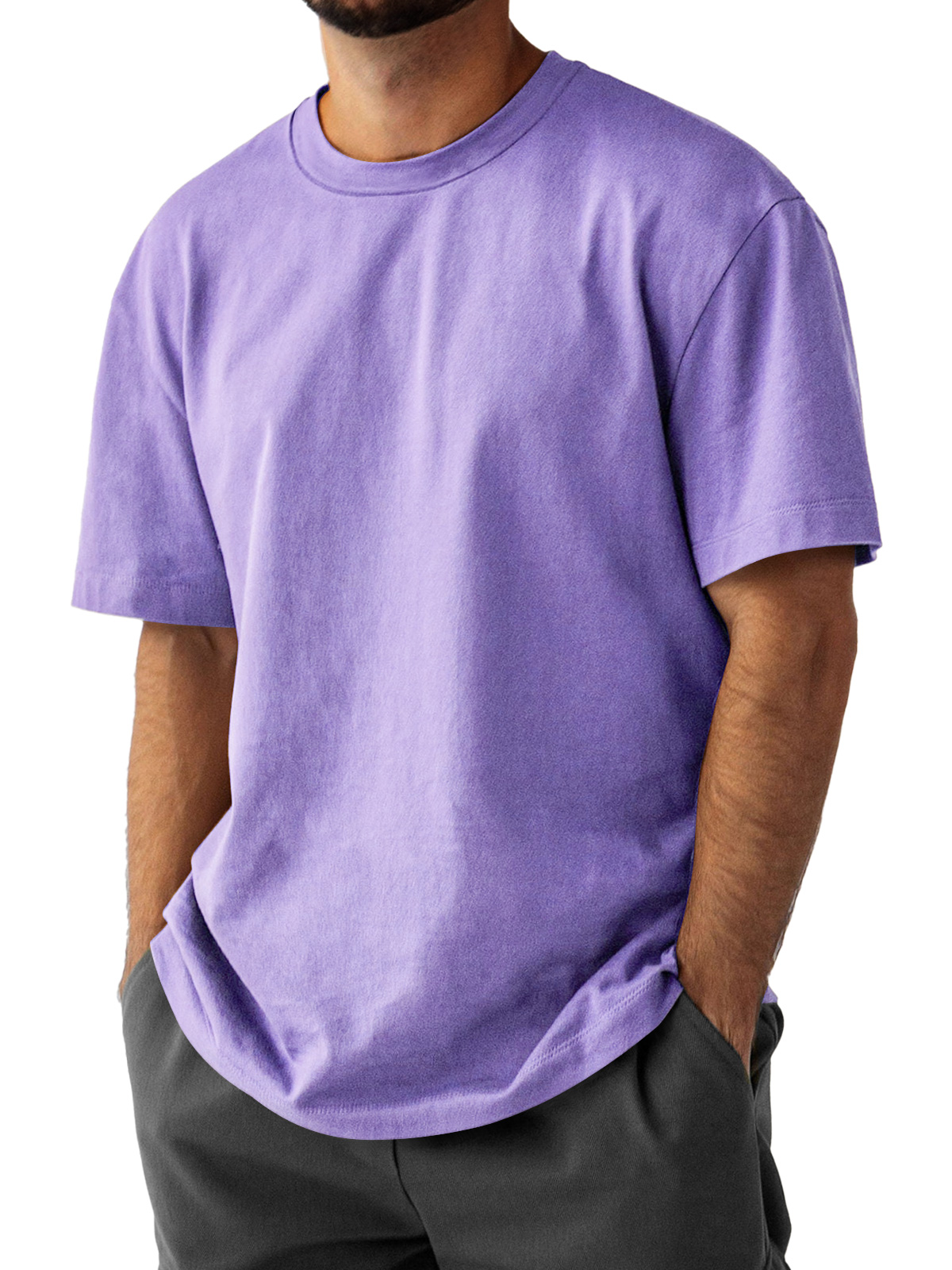 Men's Daily Pure Cotton Round Neck Casual Comfortable Short Sleeve T-shirt