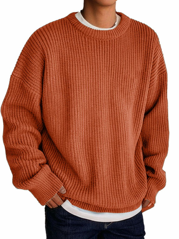 Men's Fashionable Casual Loose Round Collar Long-sleeve Sweater