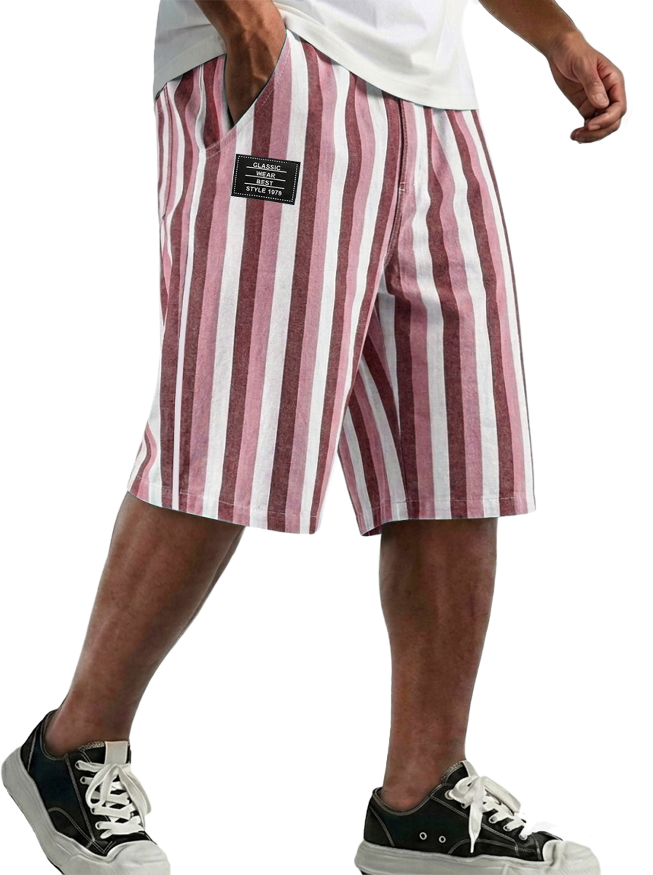 Men's Fashion Striped Casual Loose Shorts