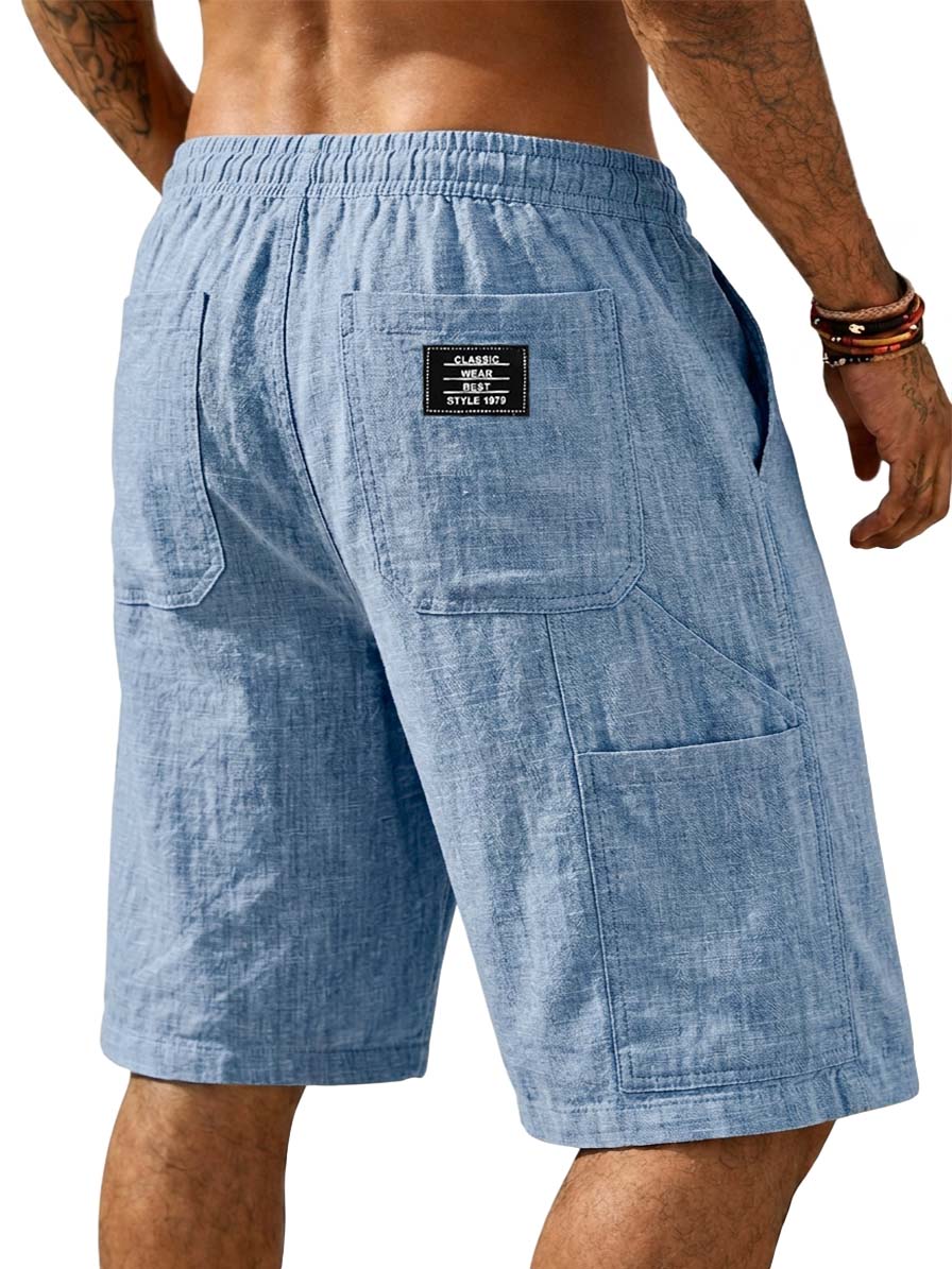 Cotton Linen Multi-pocket Casual Shorts