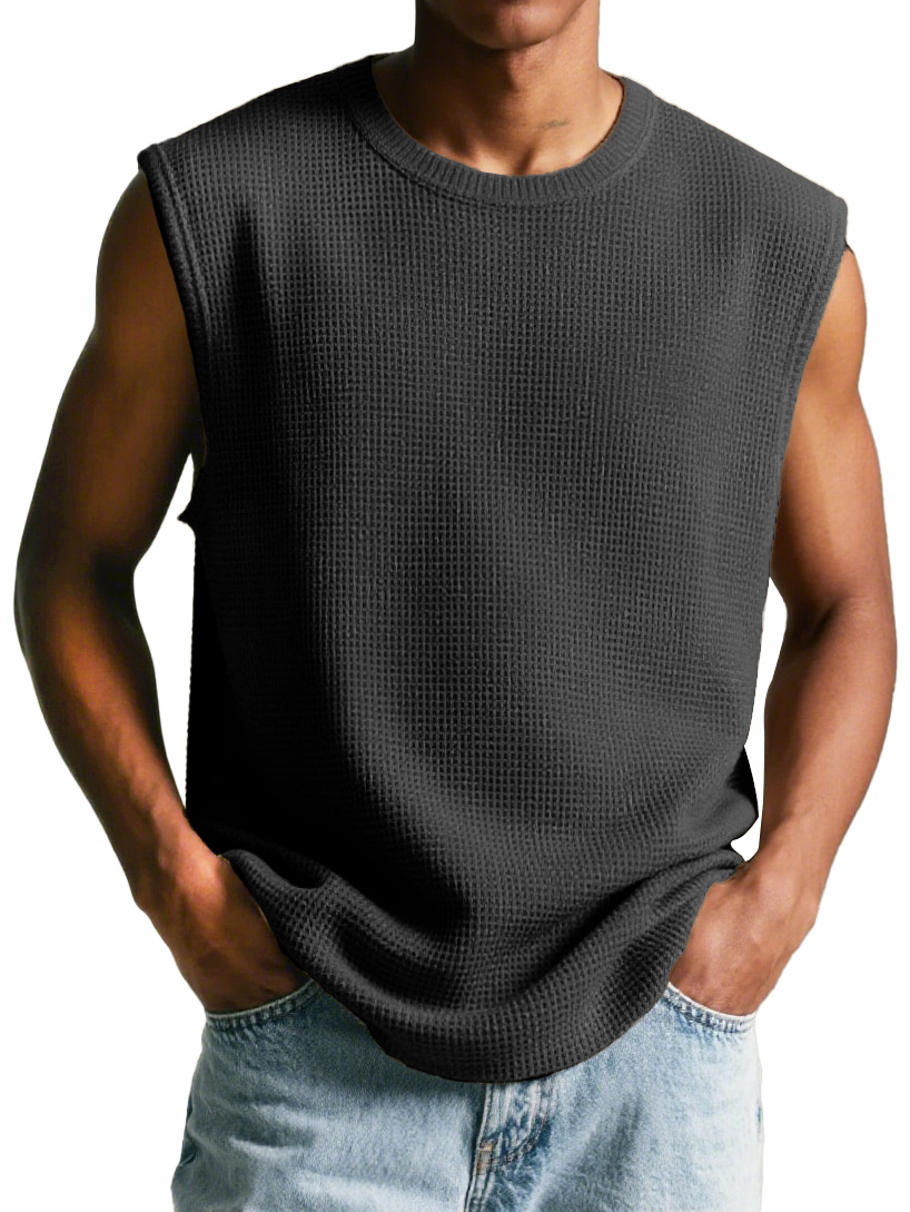 Men's Stylish Lounge Waffle Sleeveless T-shirt