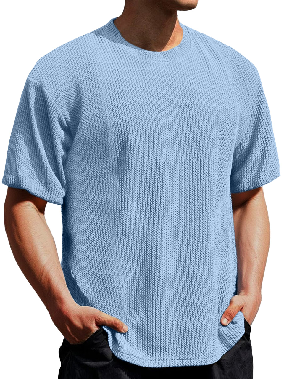 Men's Simple Everyday Texture Round Neck Short-sleeved T-shirt