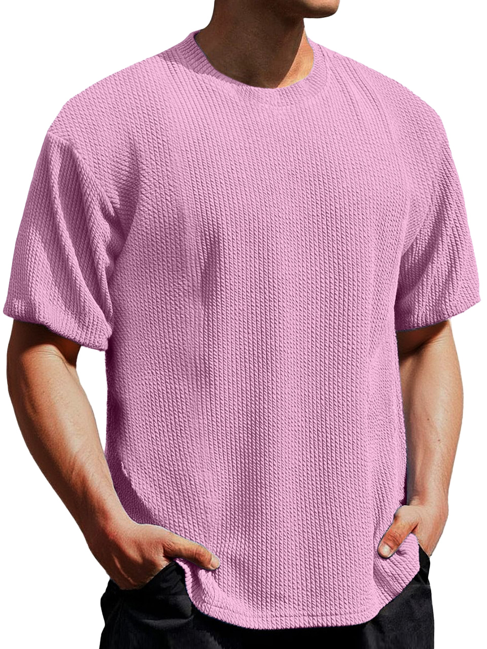 Men's Simple Everyday Texture Round Neck Short-sleeved T-shirt