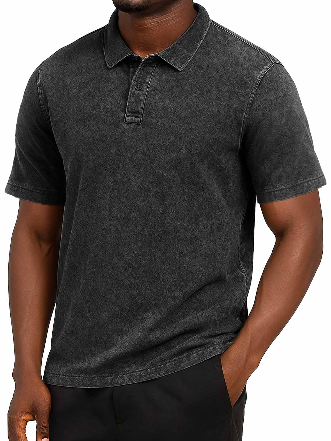 Men's Fashion Retro Distressed Short-sleeved Polo Shirt