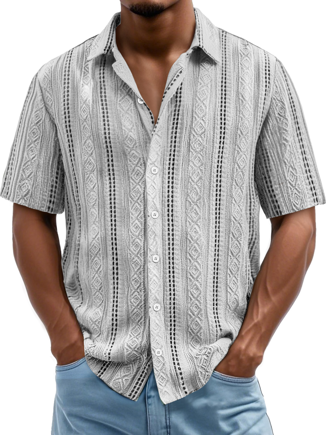 Men's Daily Simple Texture Casual Short-sleeved Shirt