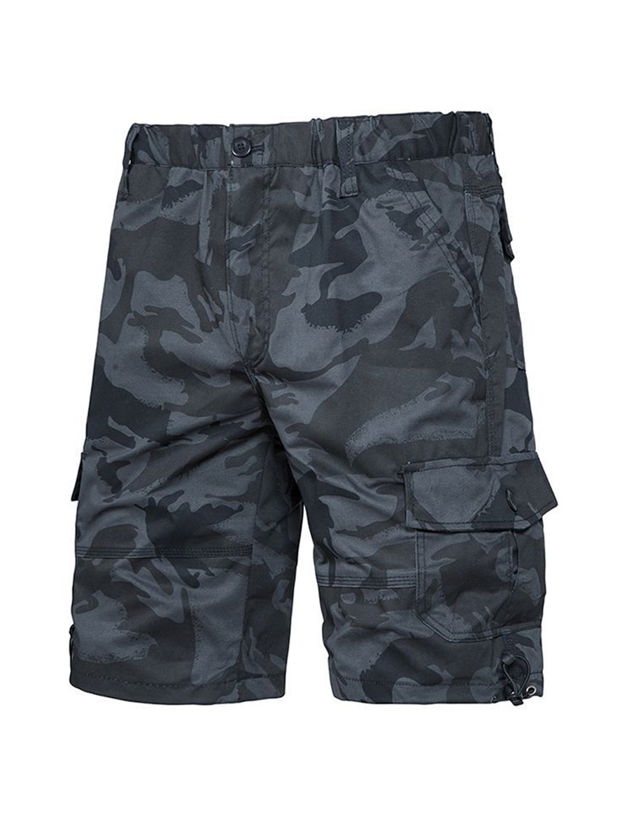 Men's Casual Cotton Multi-pocket Zipper Cargo Shorts
