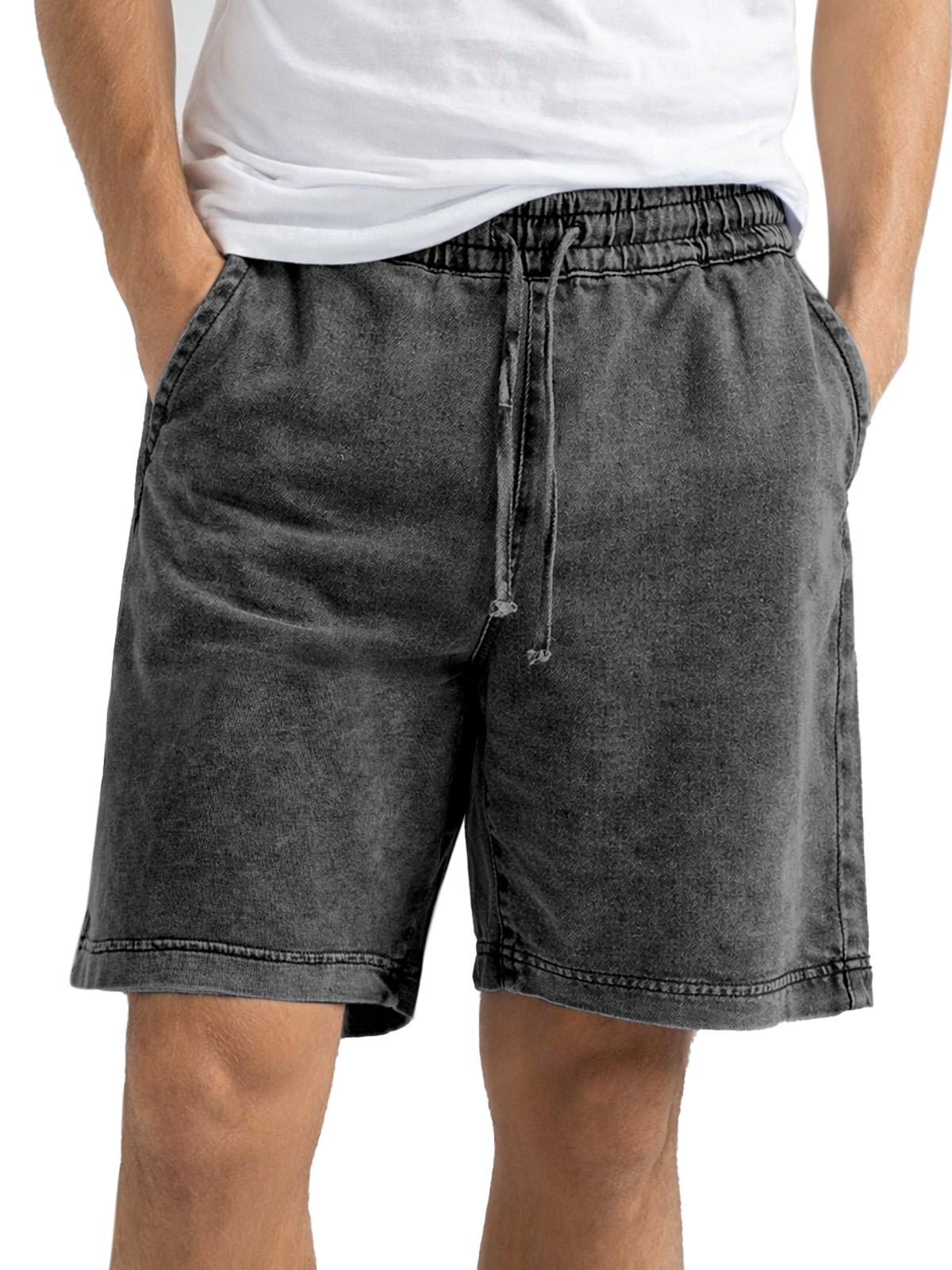 Men's simple retro distressed all-match comfortable loose shorts