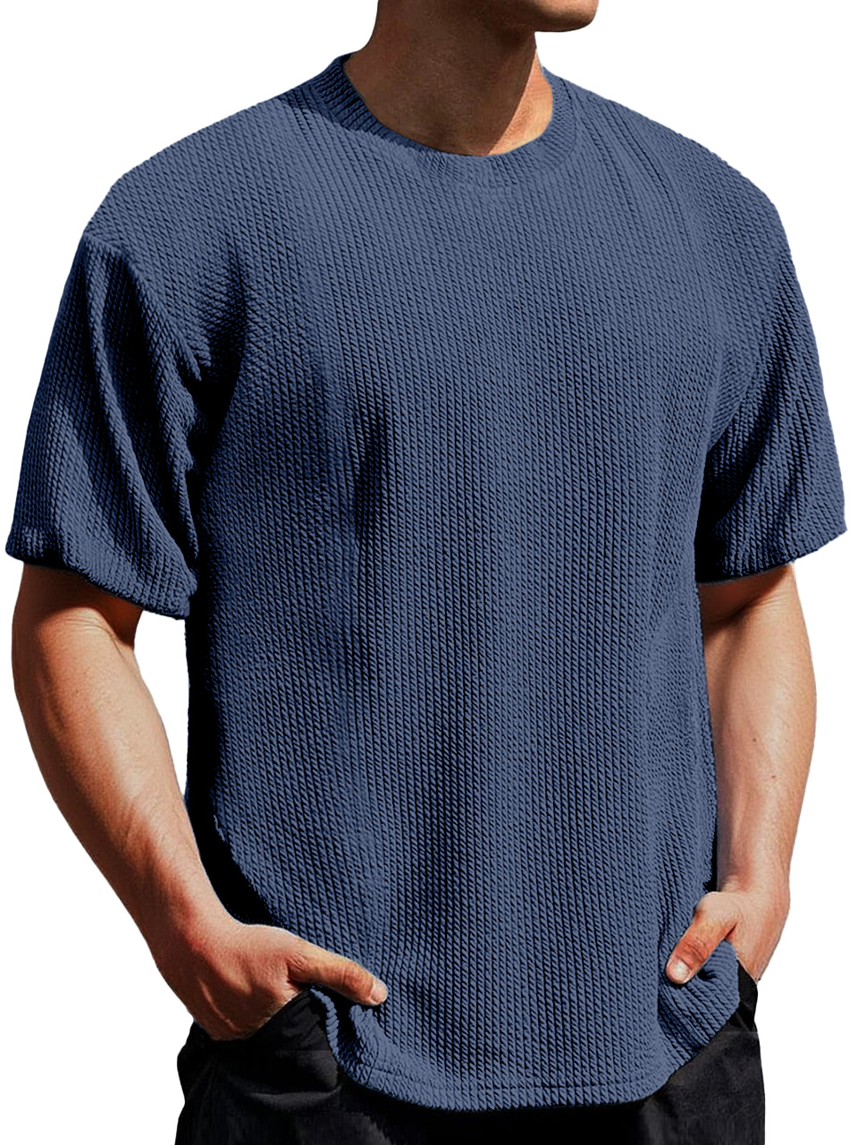 Men's Simple Everyday Texture Round Neck Short-sleeved T-shirt