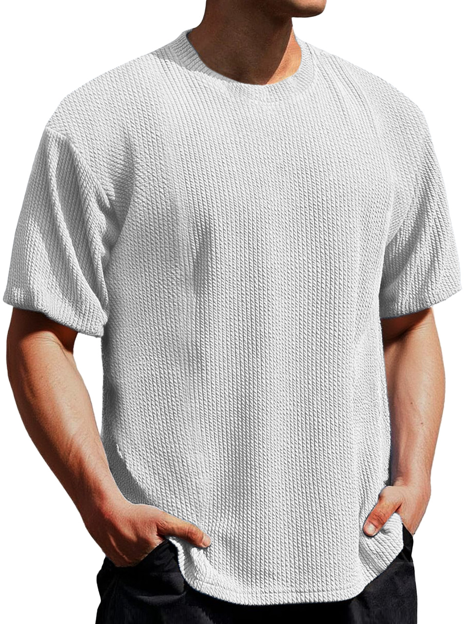 Men's Simple Everyday Texture Round Neck Short-sleeved T-shirt
