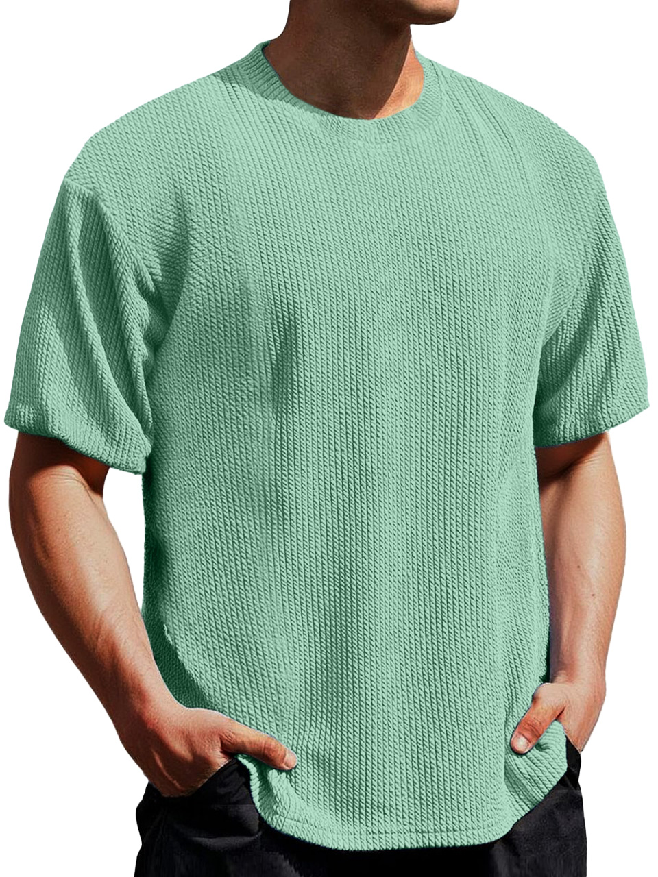 Men's Simple Everyday Texture Round Neck Short-sleeved T-shirt