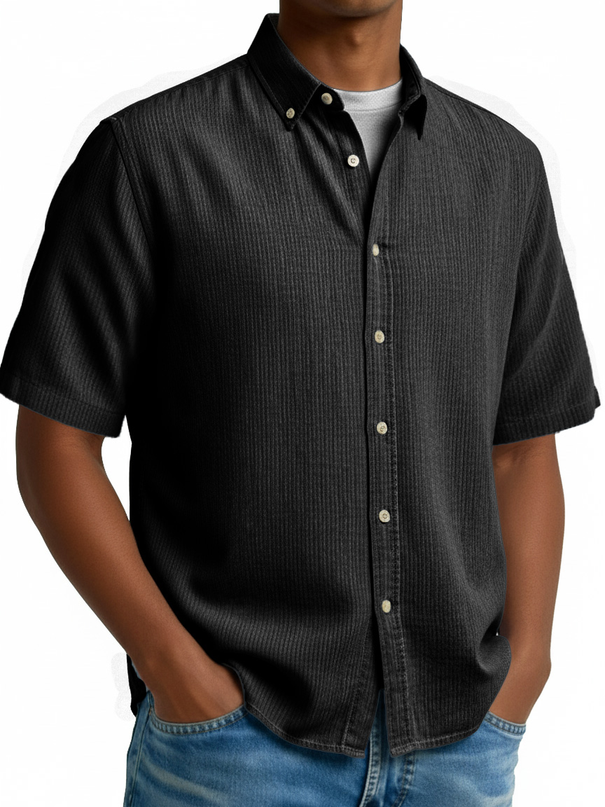 Men's Fashionable Casual Retro Collar Short-Sleeve Shirt