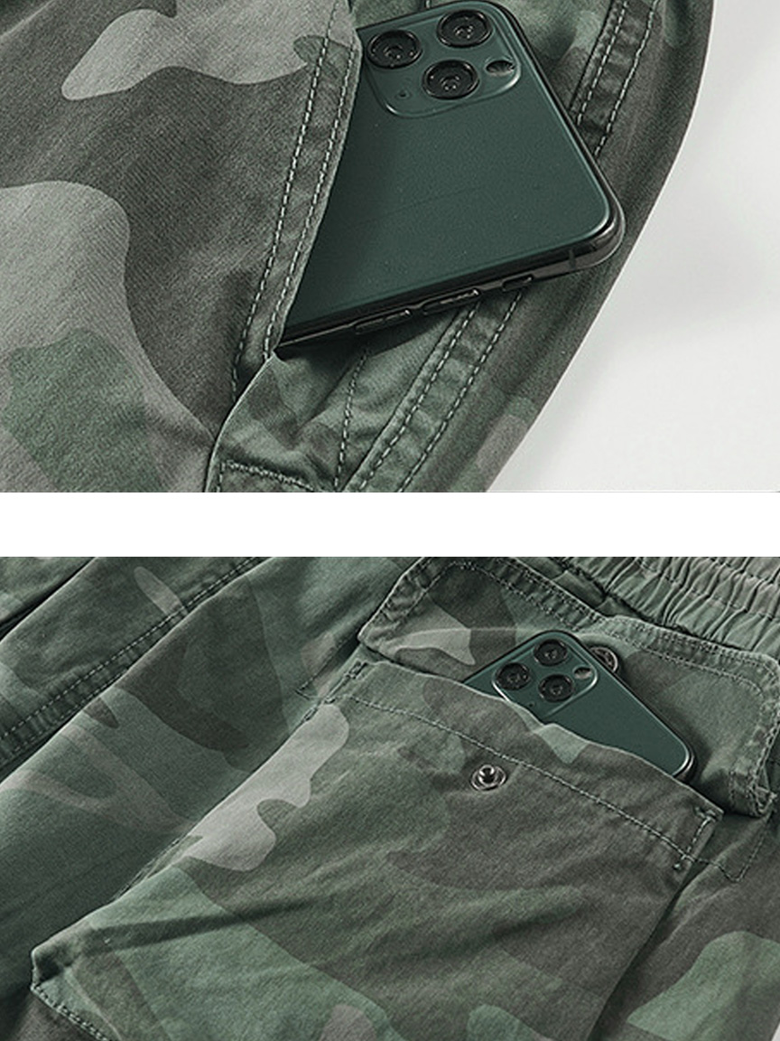 Men's Cotton Patch Pocket Camouflage Casual Work Shorts