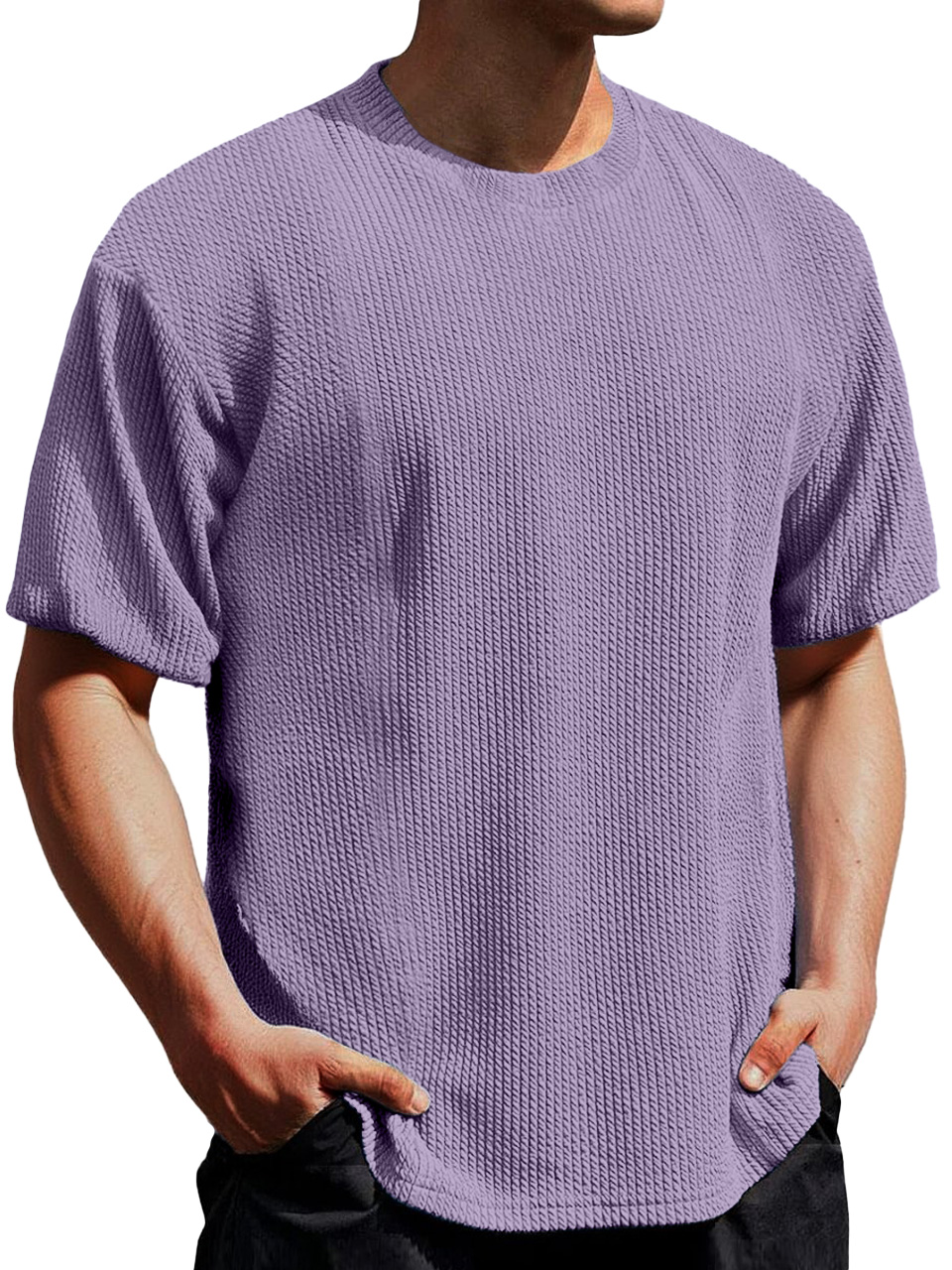 Men's Simple Everyday Texture Round Neck Short-sleeved T-shirt