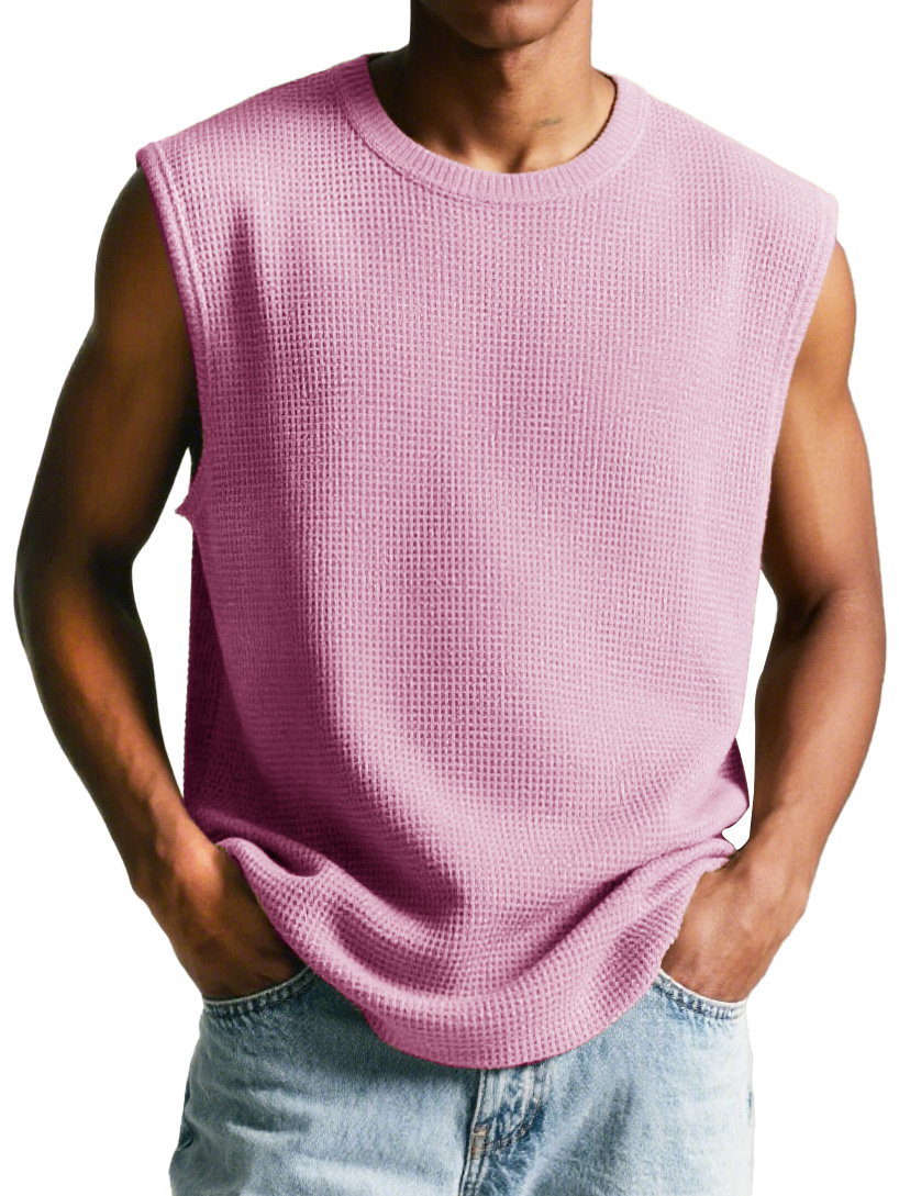 Men's Stylish Lounge Waffle Sleeveless T-shirt