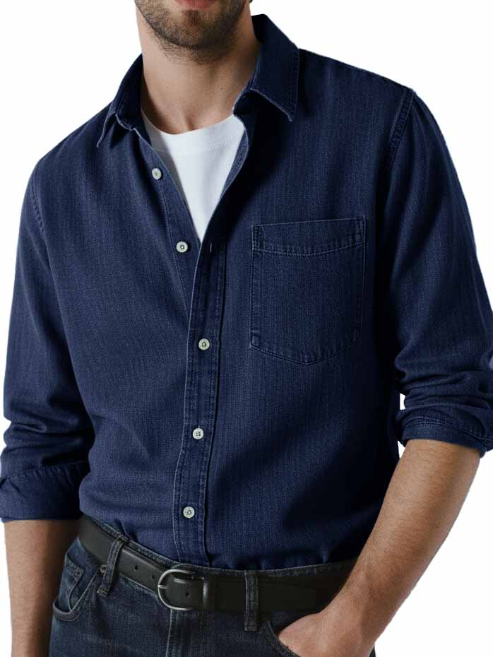 Men's Stylish Vintage Distressed Cotton Lapel Pocket Shirt