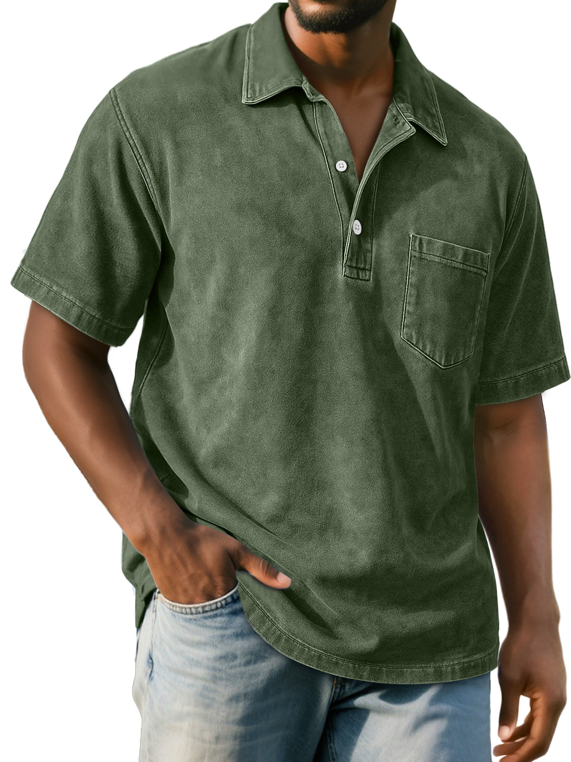Men's Retro Everyday Casual Lapel Pocket Short-sleeved Polo Shirt