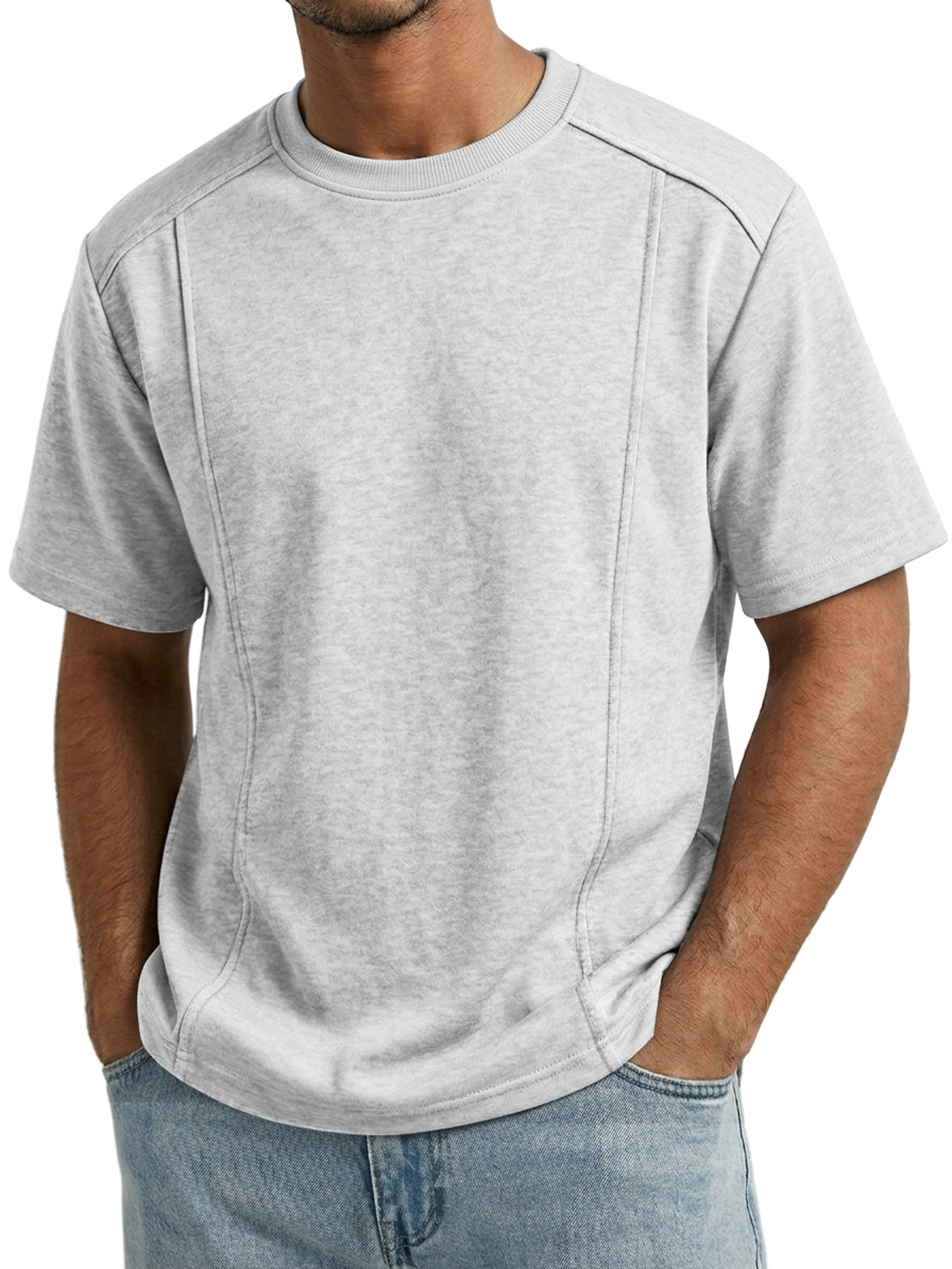 Men's Crew Neck Deconstructed Casual Short-Sleeve T-Shirt